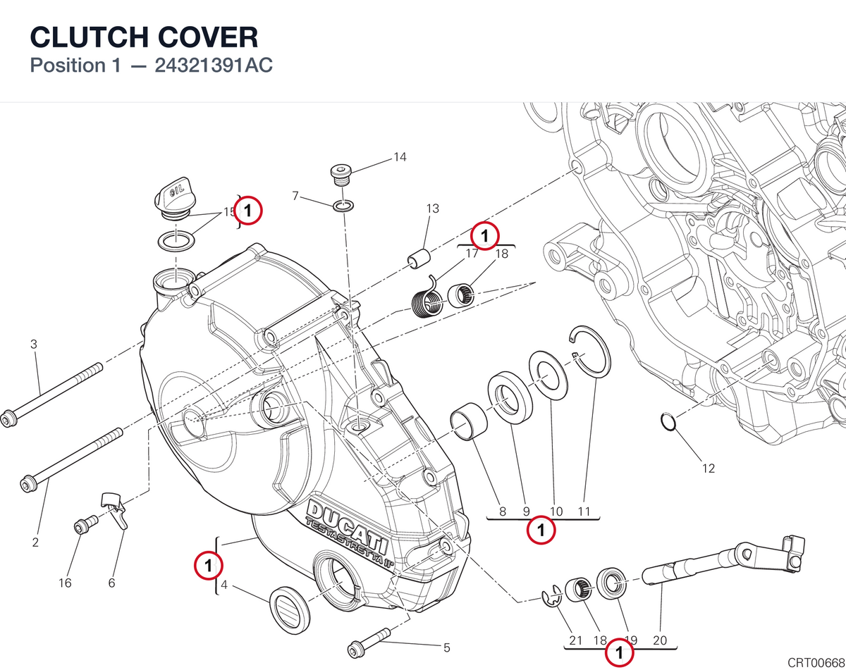 CLUTCH COVER 24321391AC diagram position