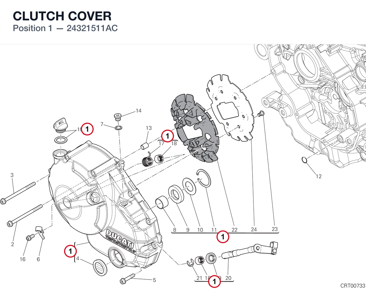 CLUTCH COVER 24321511AC diagram position