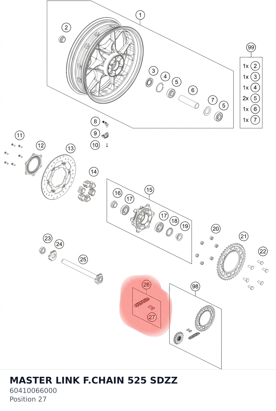 Diagram preview: MASTER LINK F.CHAIN 525 SDZZ (60410066000)