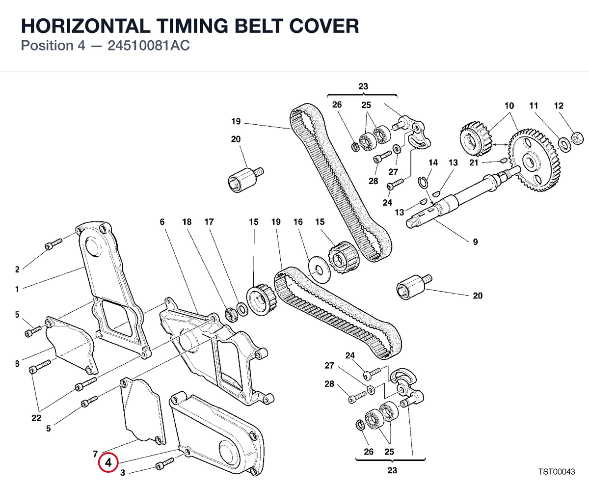 HORIZONTAL TIMING BELT COVER