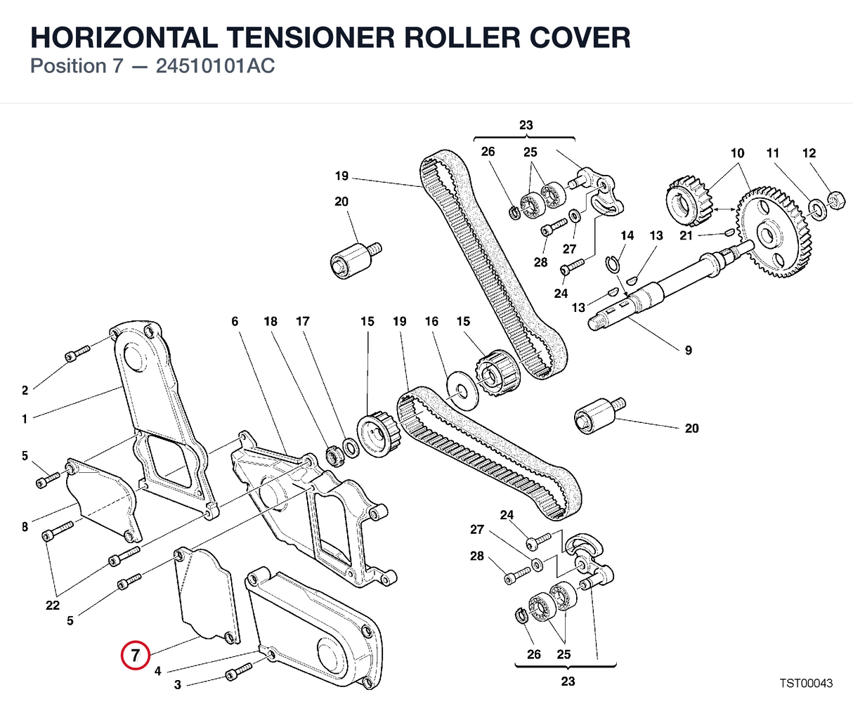 HORIZONTAL TENSIONER ROLLER COVER