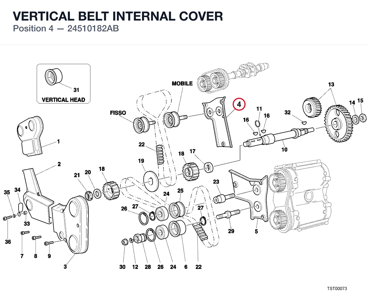 VERTICAL BELT INTERNAL COVER