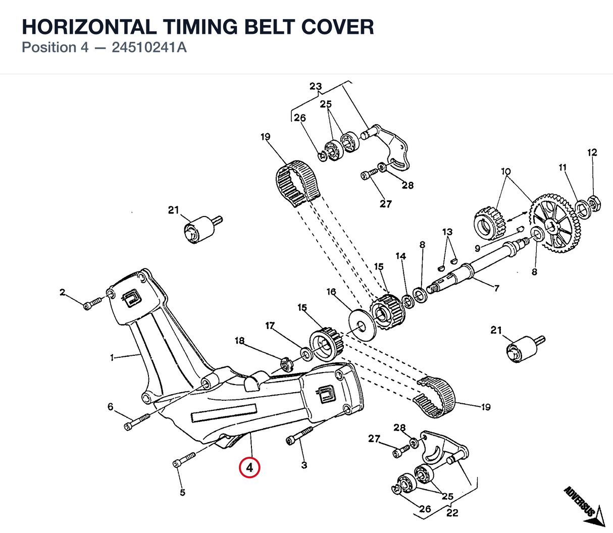 HORIZONTAL TIMING BELT COVER