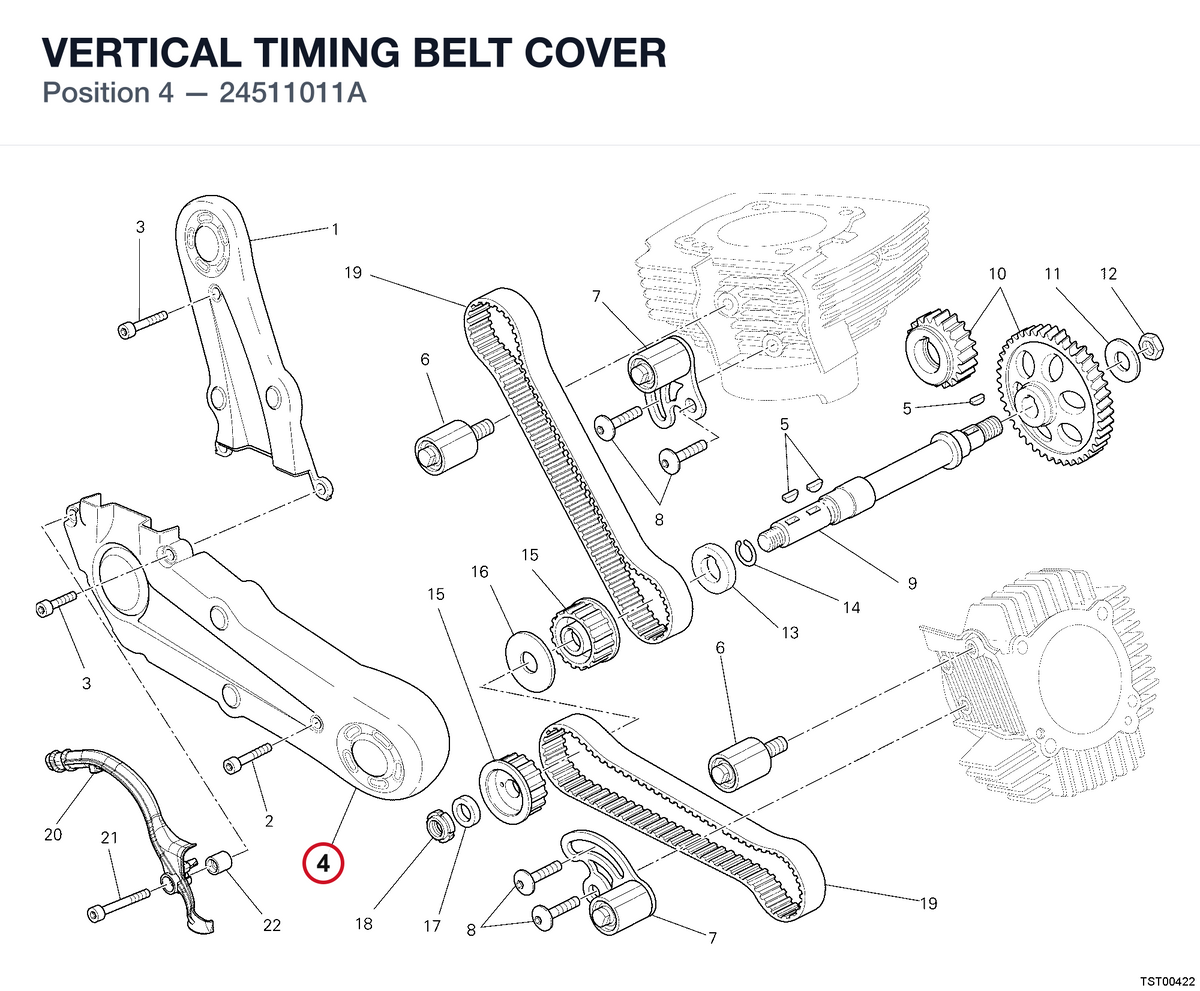 VERTICAL TIMING BELT COVER 24511011A diagram position