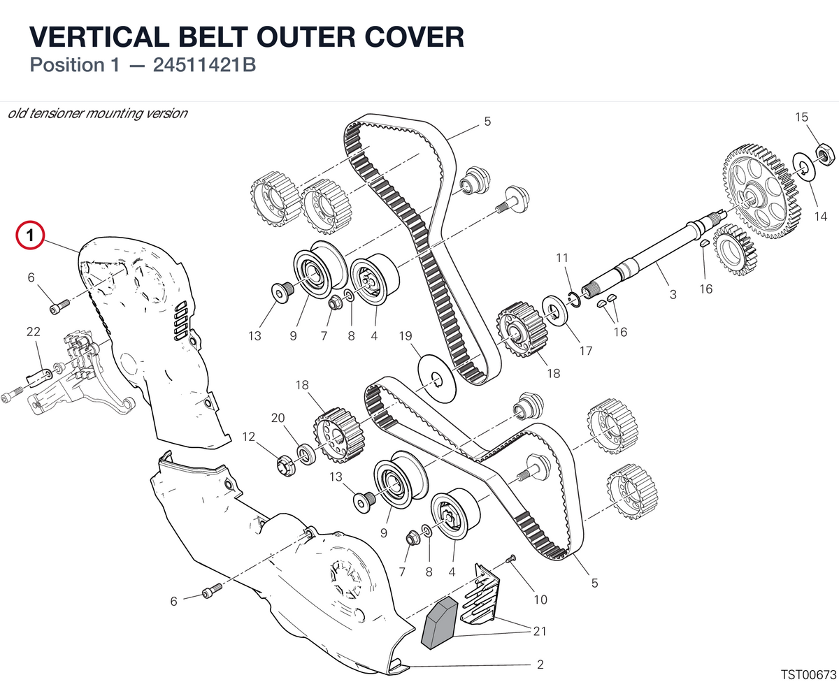 VERTICAL BELT OUTER COVER 24511421B diagram position
