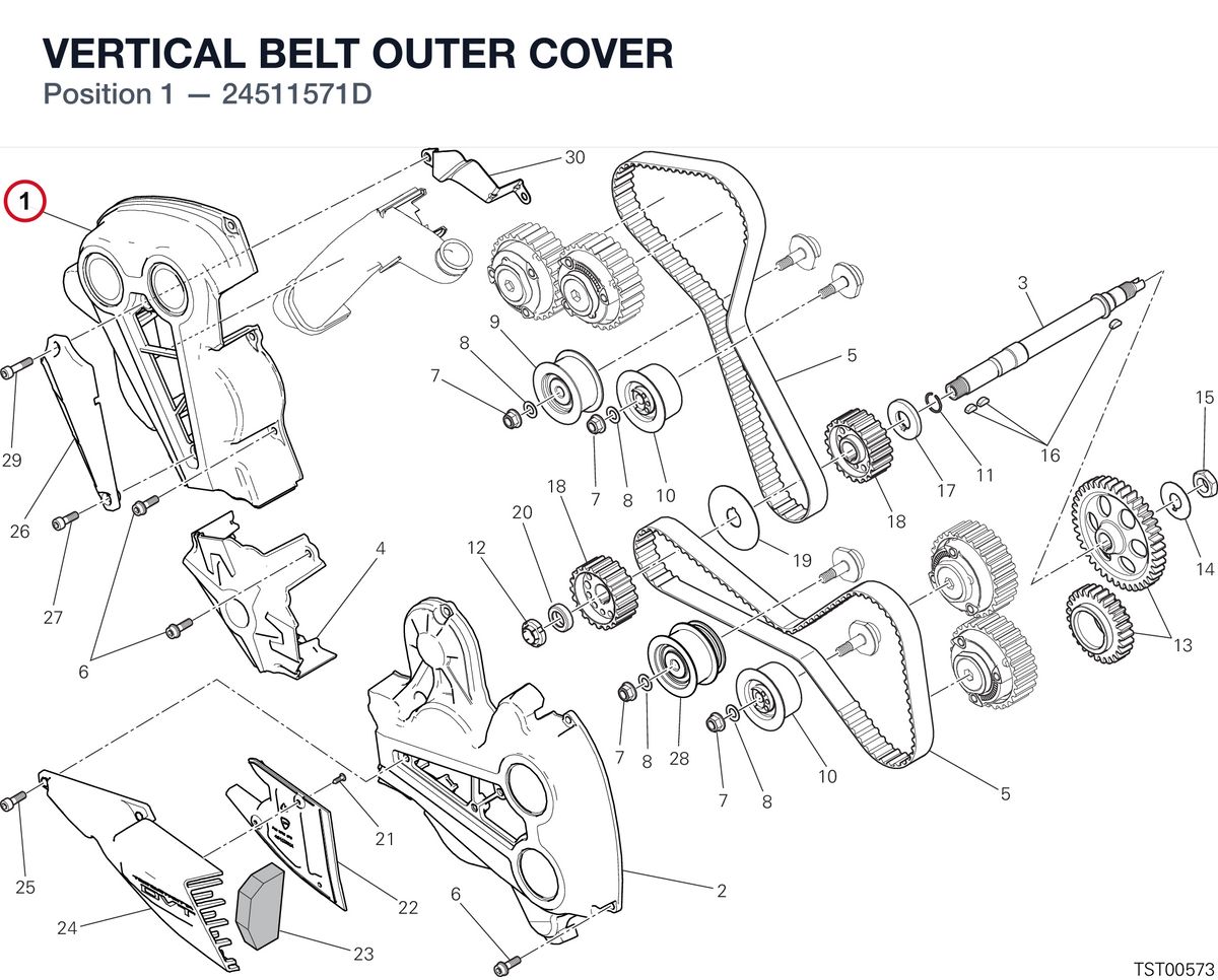 VERTICAL BELT OUTER COVER 24511571D diagram position