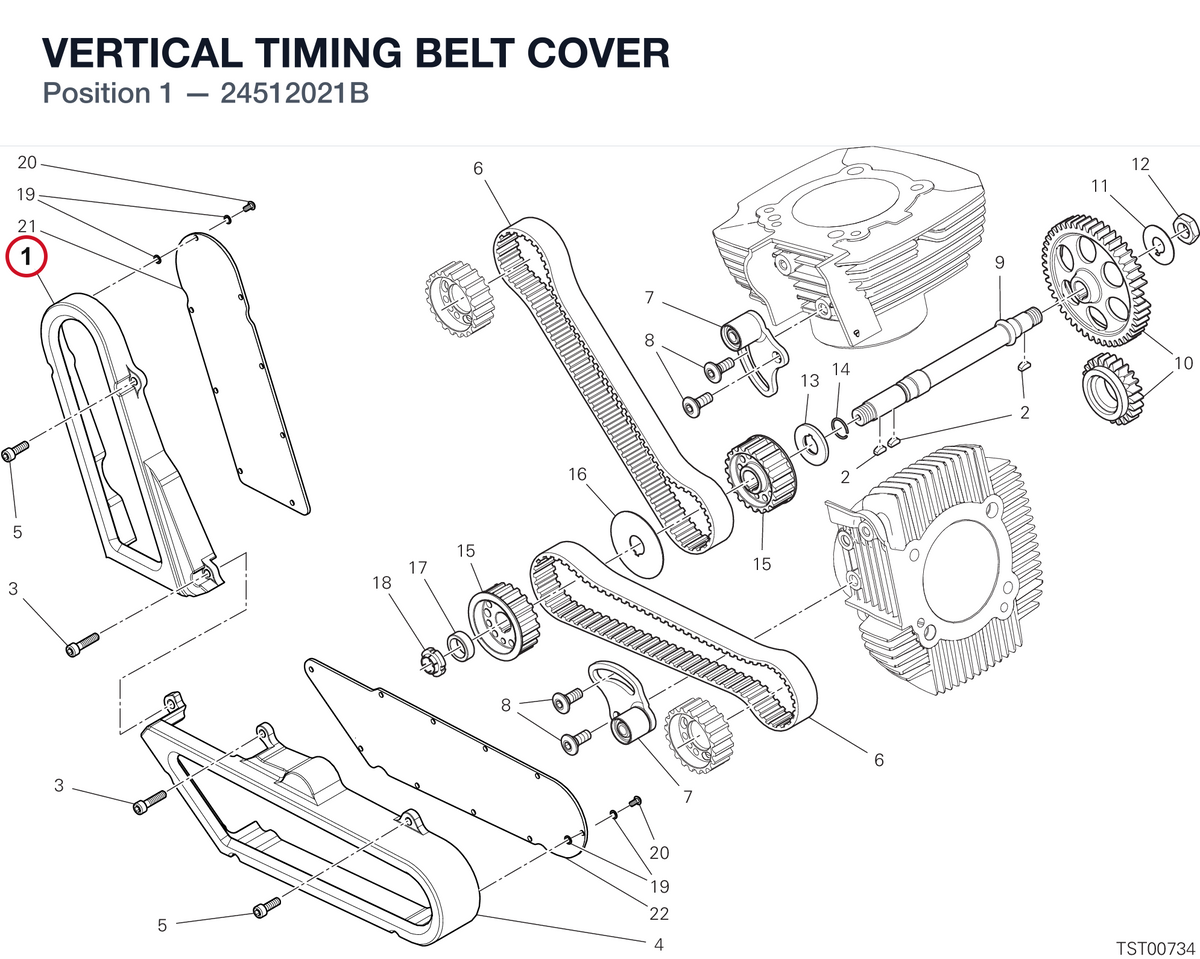 VERTICAL TIMING BELT COVER 24512021B diagram position