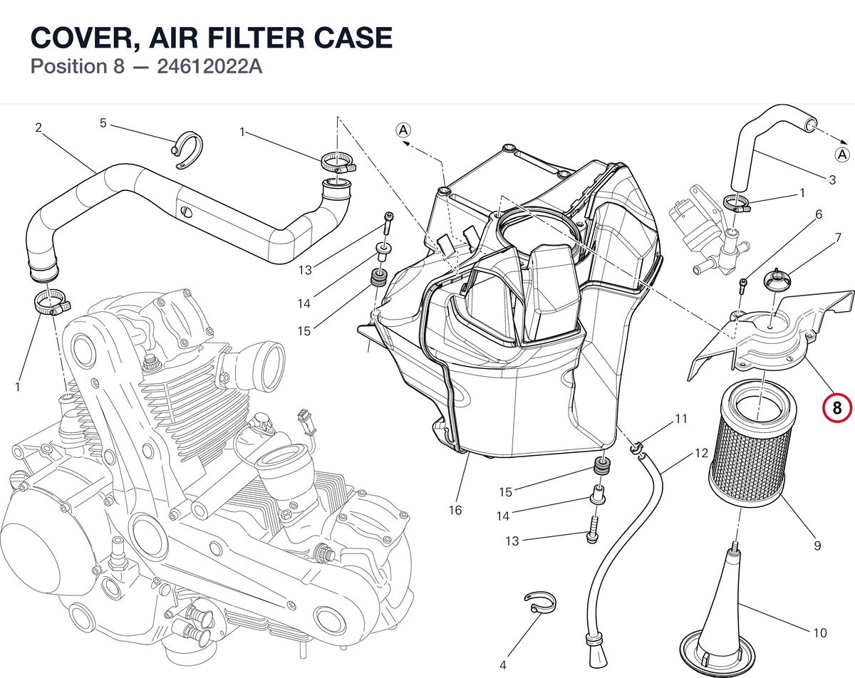 COVER, AIR FILTER CASE 24612022A diagram position