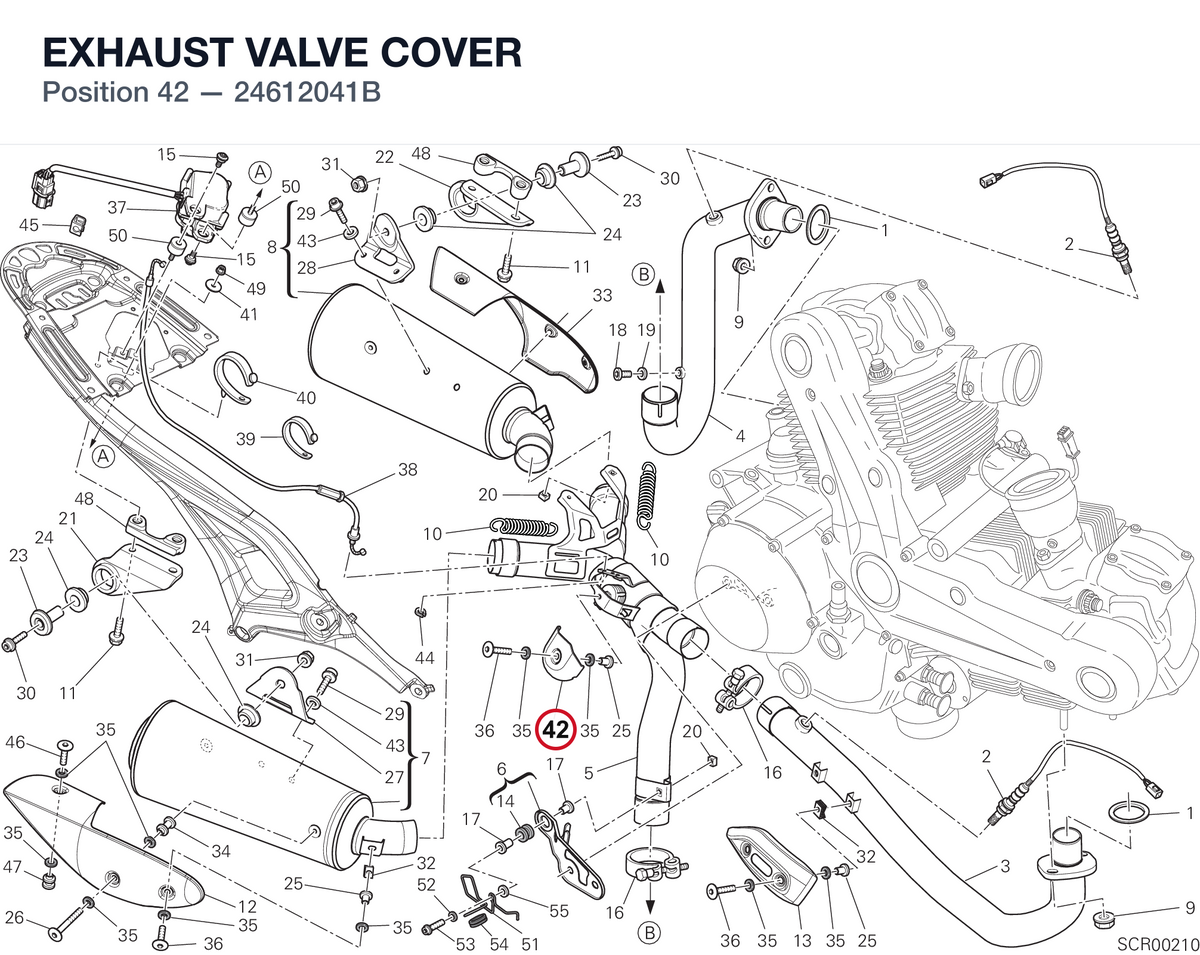 EXHAUST VALVE COVER 24612041B diagram position