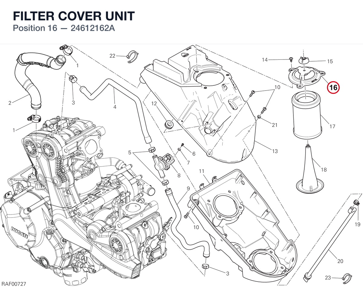 FILTER COVER UNIT 24612162A diagram position