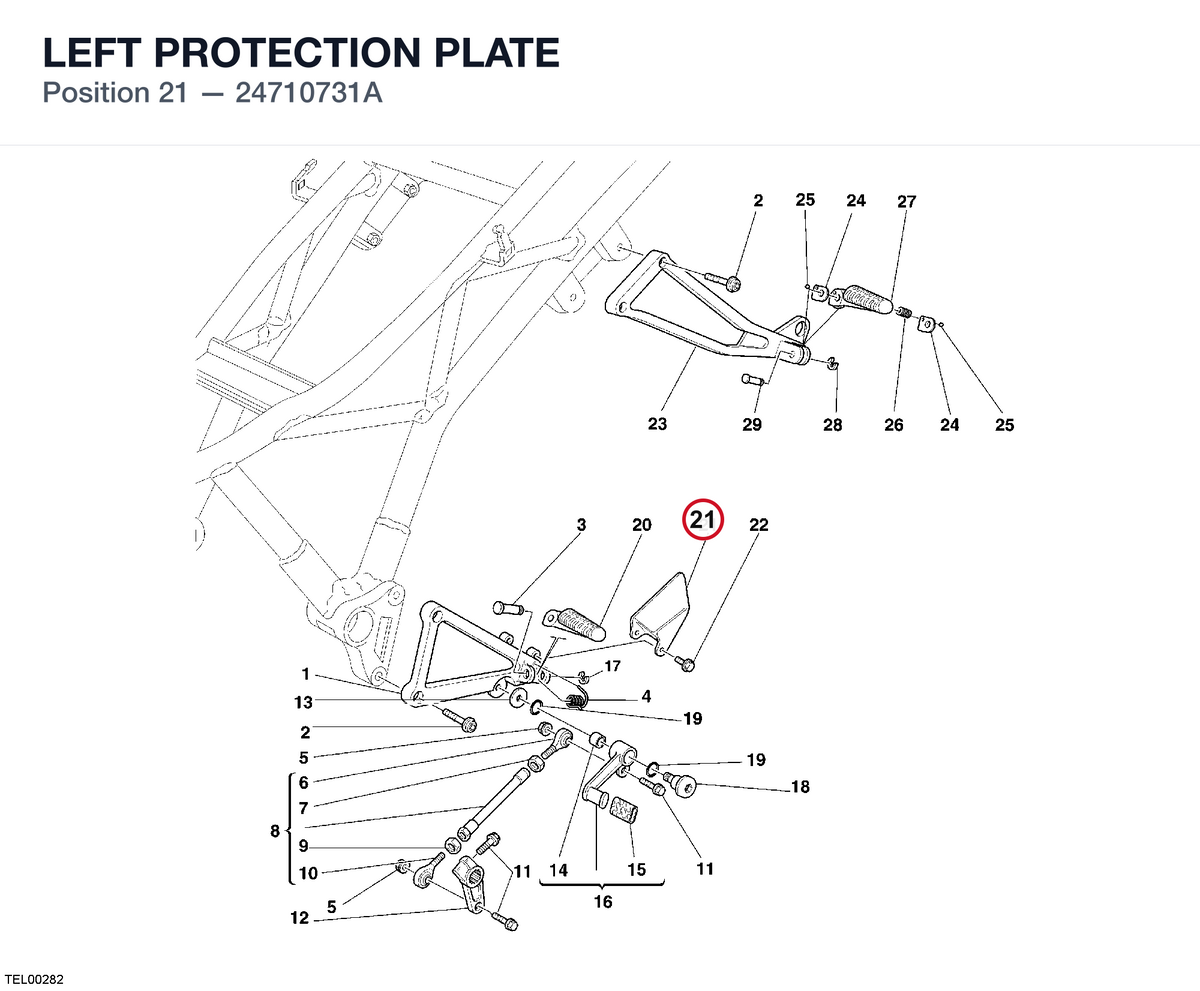 LEFT PROTECTION PLATE 24710731A diagram position