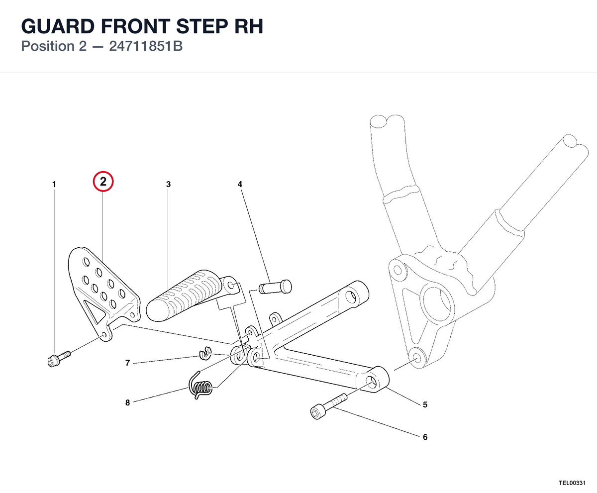 GUARD FRONT STEP RH 24711851B diagram position