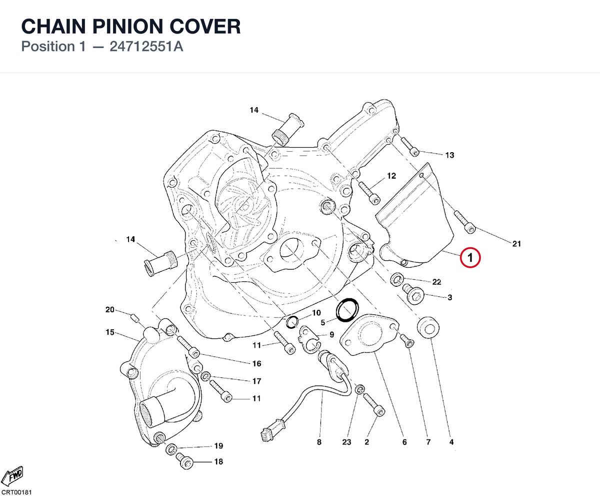 CHAIN PINION COVER 24712551A diagram position