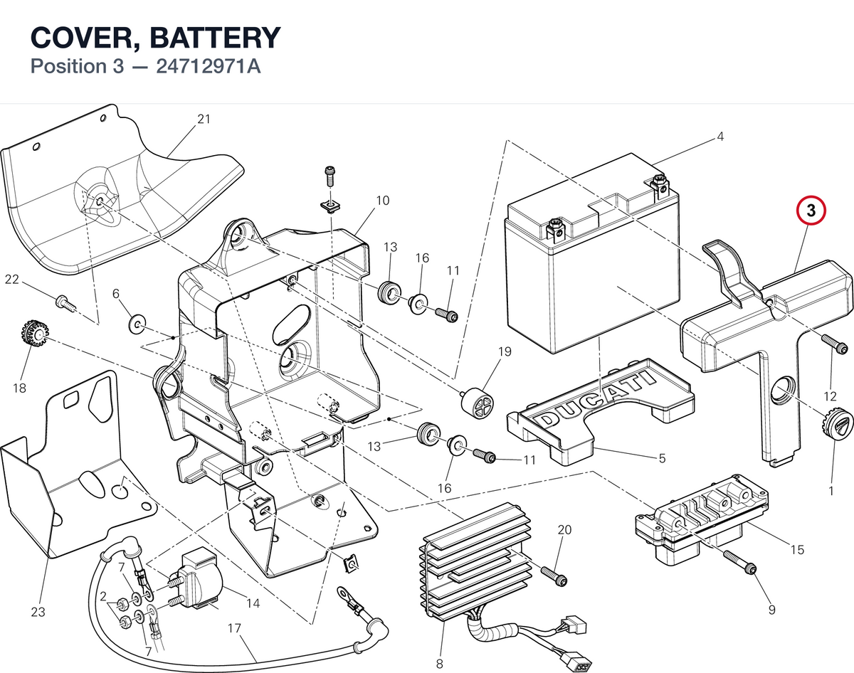 COVER, BATTERY 24712971A diagram position