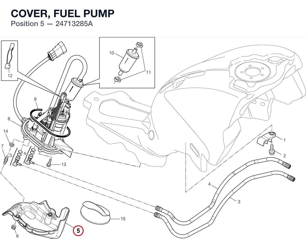 COVER, FUEL PUMP 24713285A diagram position