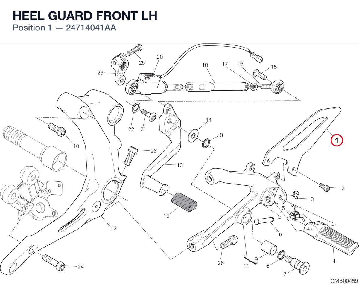 HEEL GUARD FRONT LH 24714041AA diagram position