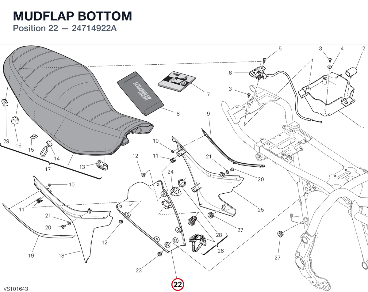 MUDFLAP BOTTOM 24714922A diagram position