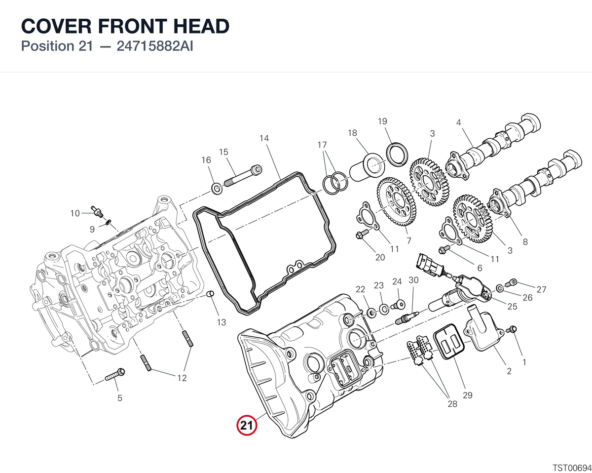 COVER FRONT HEAD 24715882AI diagram position