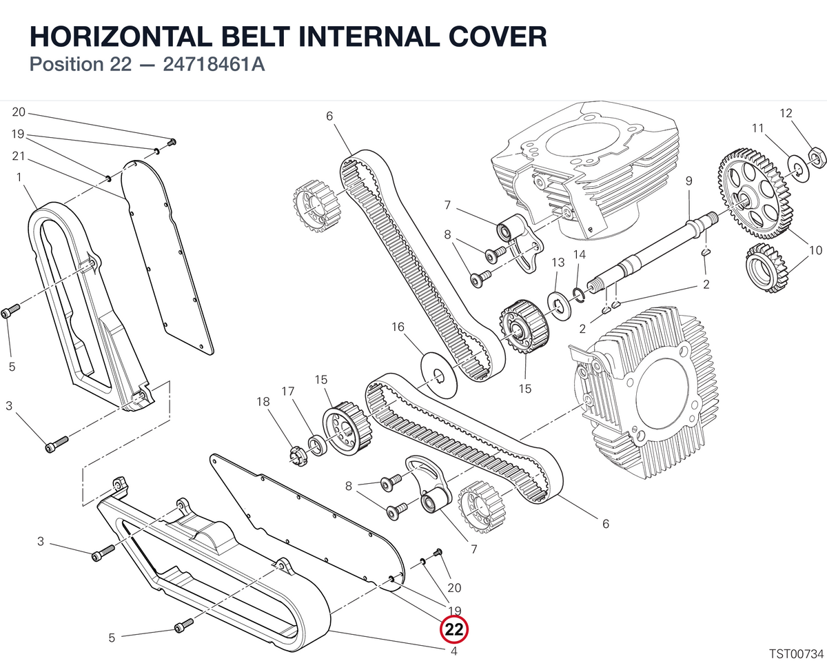 HORIZONTAL BELT INTERNAL COVER 24718461A diagram position