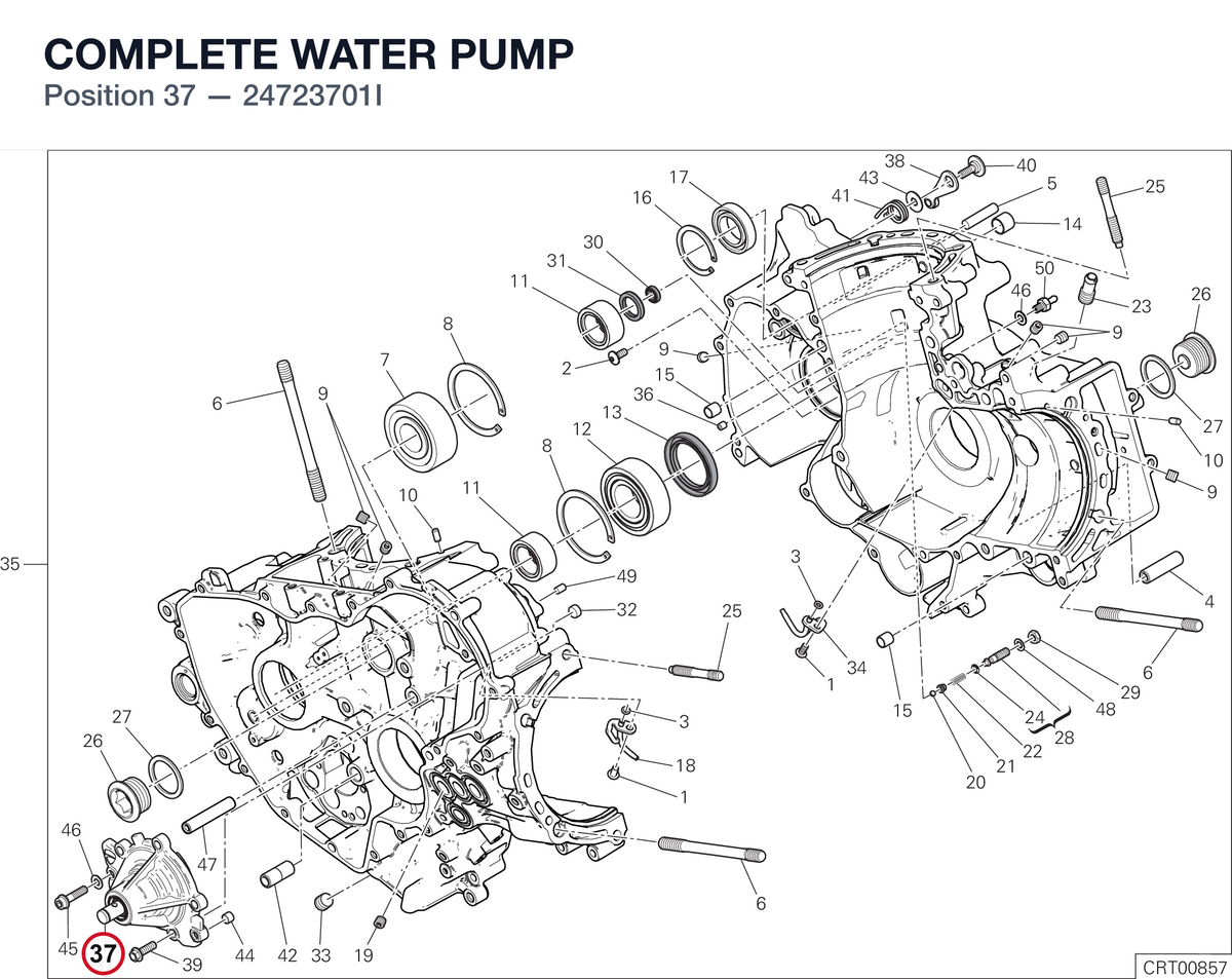 COMPLETE WATER PUMP 24723701I diagram position