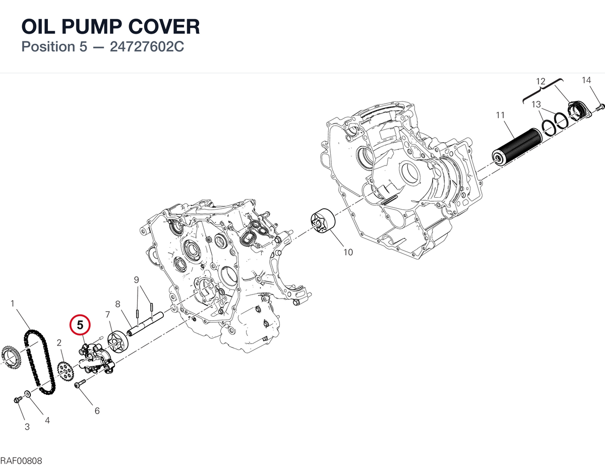 OIL PUMP COVER 24727602C diagram position