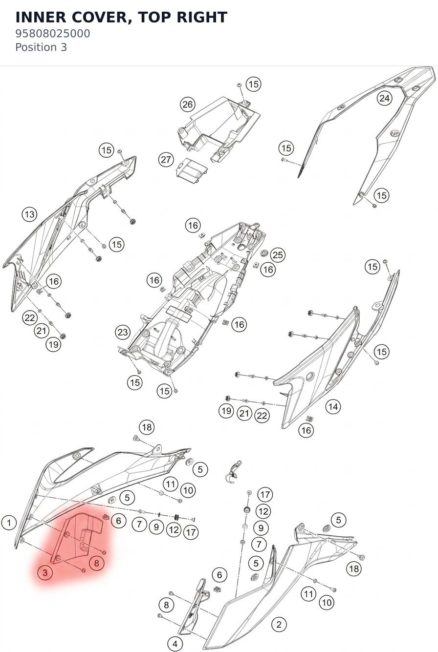 Diagram preview: INNER COVER, TOP RIGHT (95808025000)