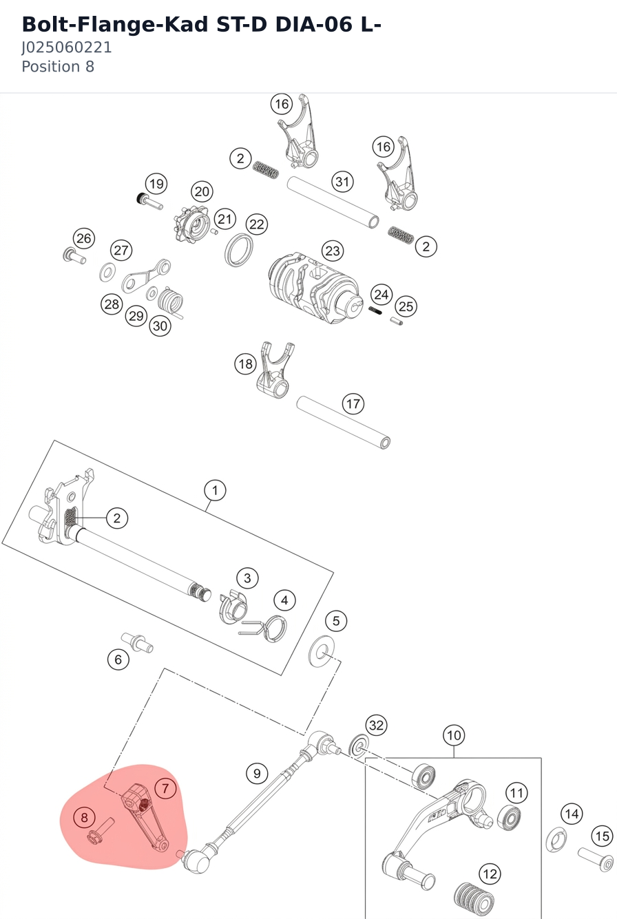 Diagram preview: Bolt-Flange-Kad ST-D DIA-06 L- (J025060221)