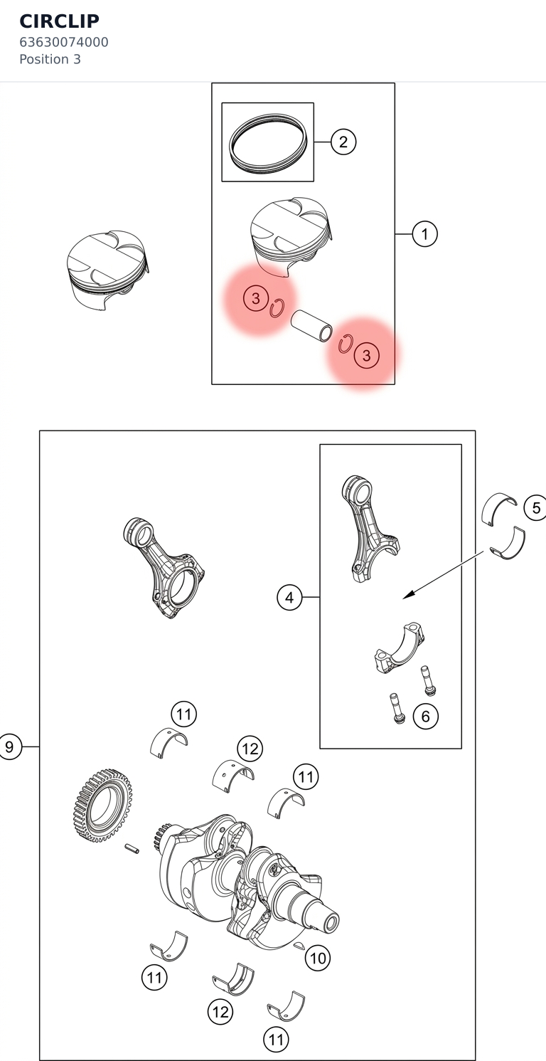 Diagram preview: CIRCLIP (63630074000)