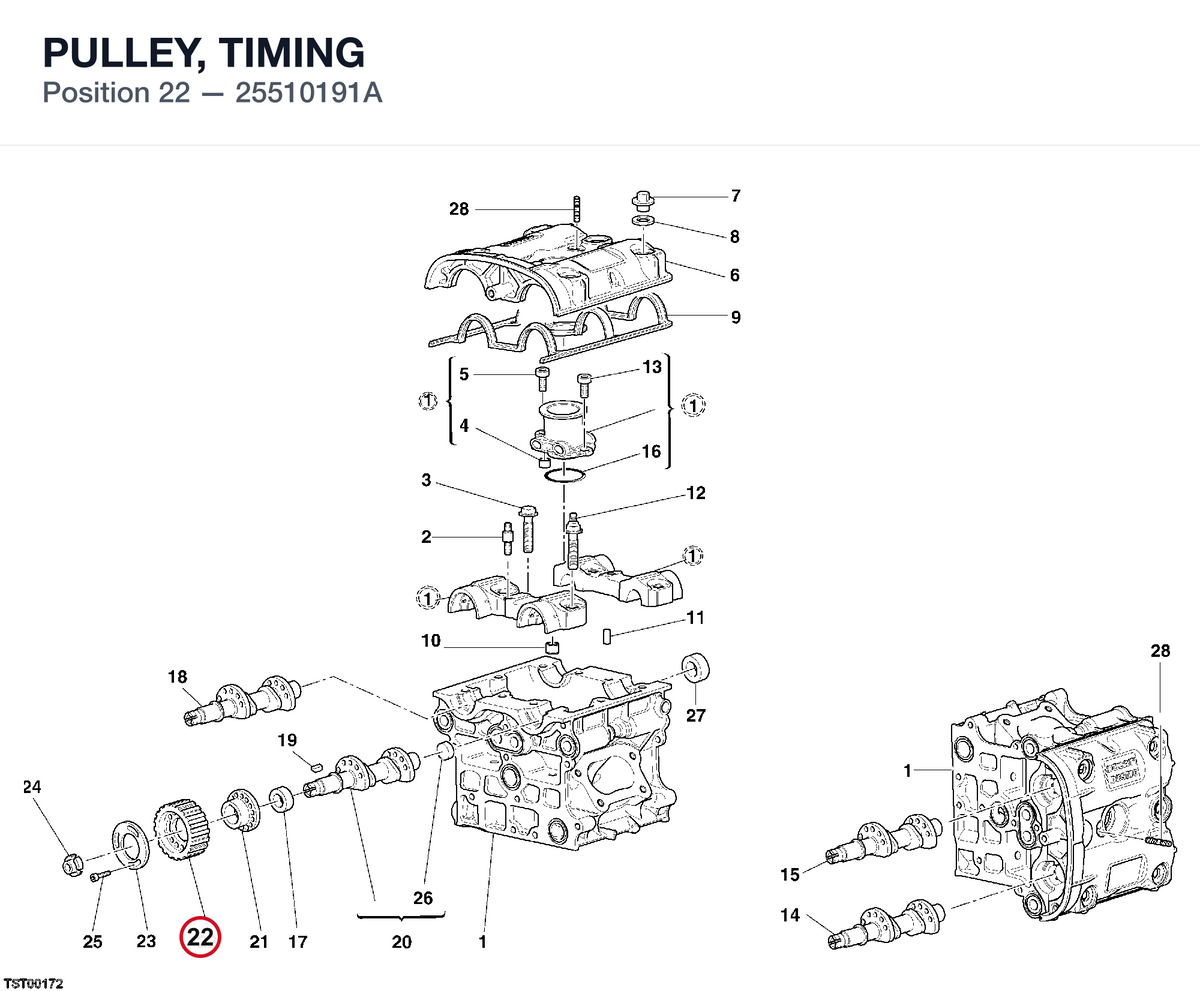 PULLEY, TIMING 25510191A diagram position