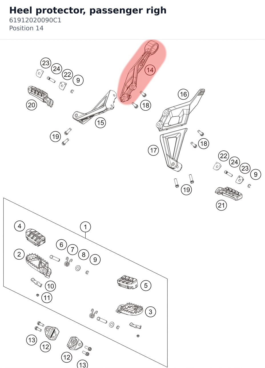 Diagram preview: Heel protector, passenger righ (61912020090C1)