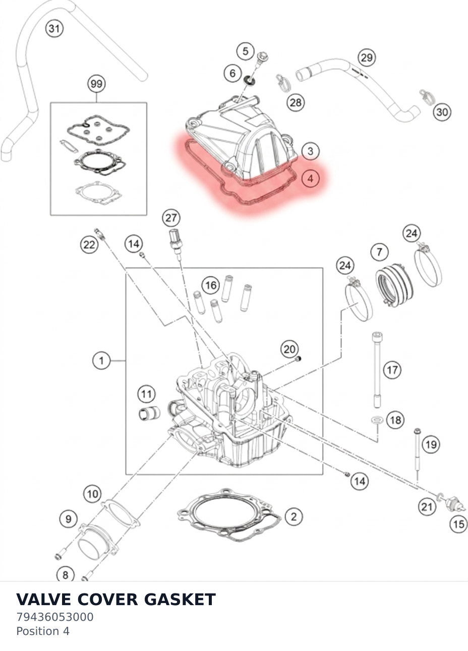 Diagram preview: VALVE COVER GASKET (79436053000)