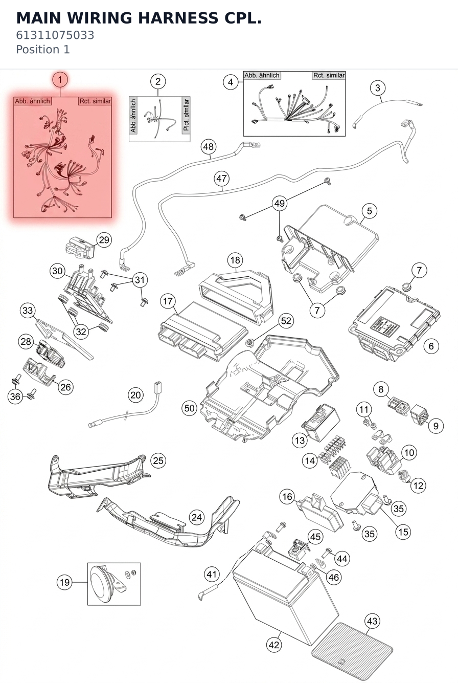 Diagram preview: MAIN WIRING HARNESS CPL. (61311075033)