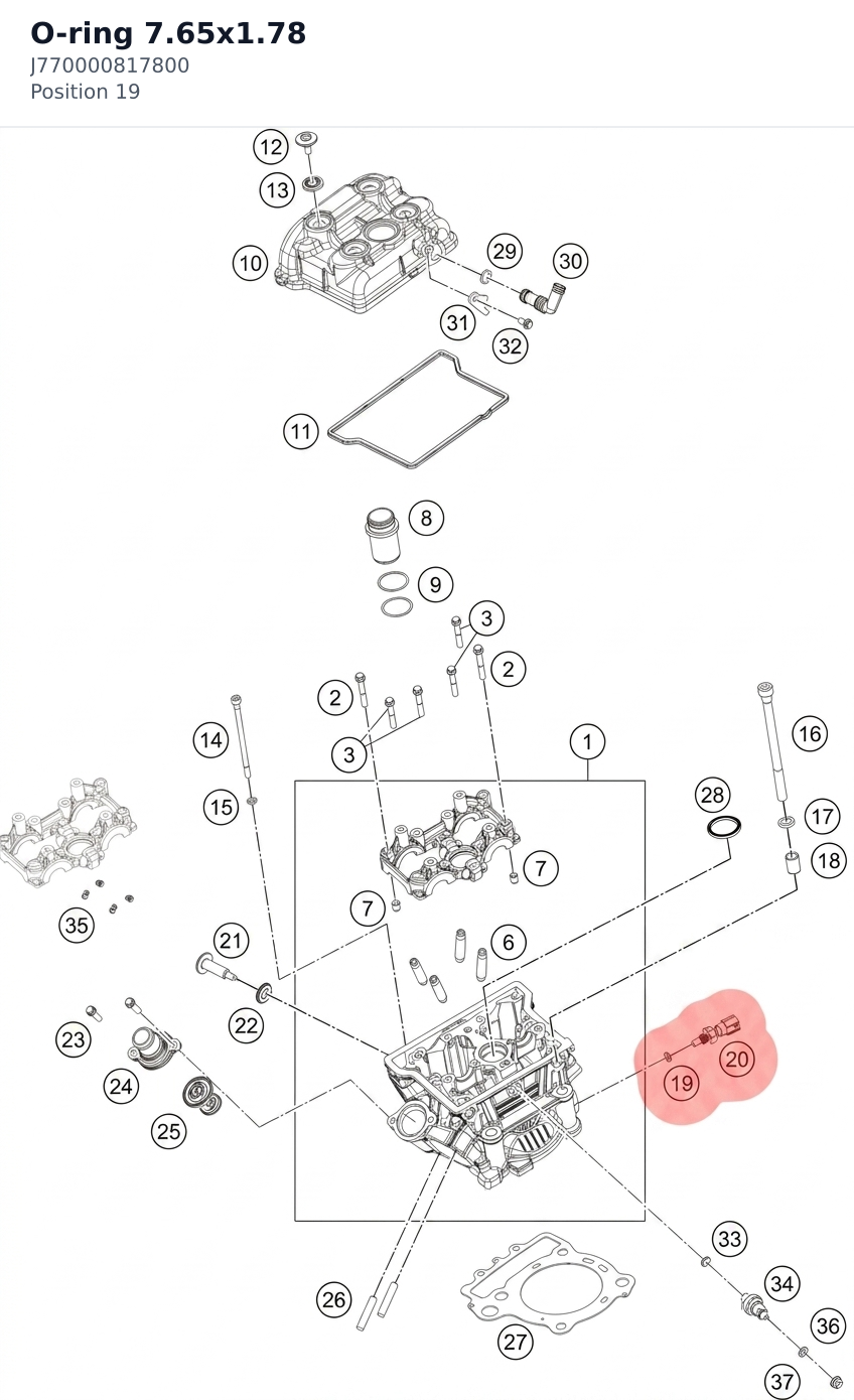 Diagram preview: O-ring 7.65x1.78 (J770000817800)
