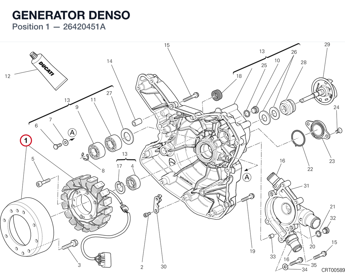 GENERATOR DENSO 26420451A diagram position