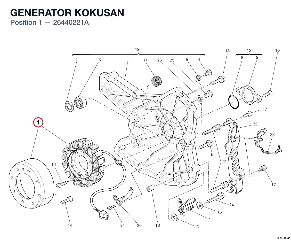 GENERATOR KOKUSAN 26440221A diagram position