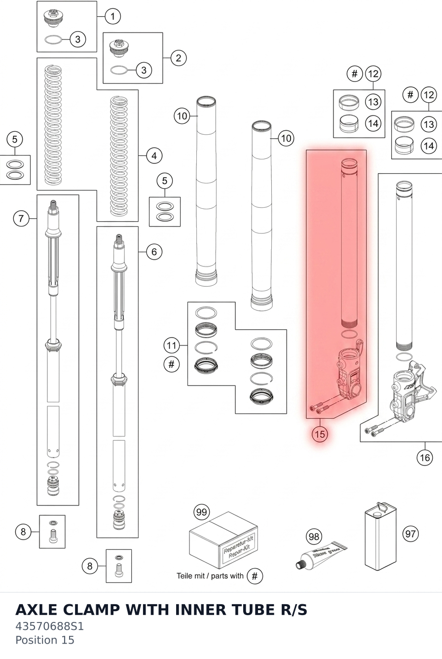 Diagram preview: AXLE CLAMP WITH INNER TUBE R/S (43570688S1)