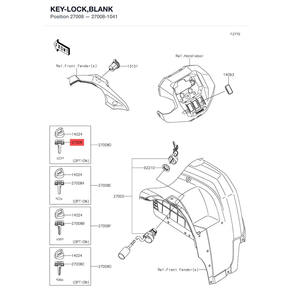 Kawasaki OEM – KEY-LOCK,BLANK product image