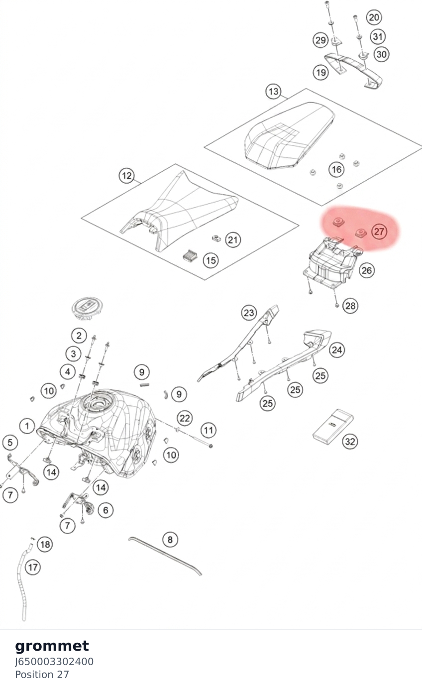 Diagram preview: grommet (J650003302400)