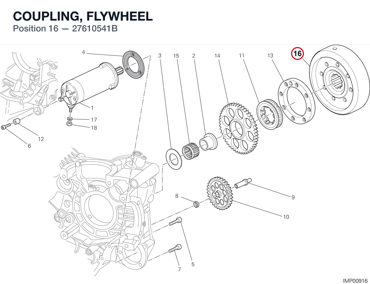 COUPLING, FLYWHEEL 27610541B diagram position