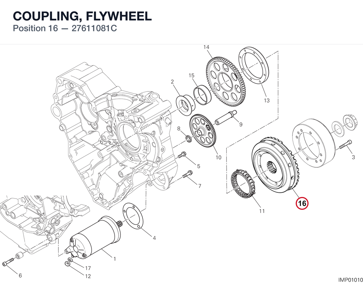 COUPLING, FLYWHEEL 27611081C diagram position