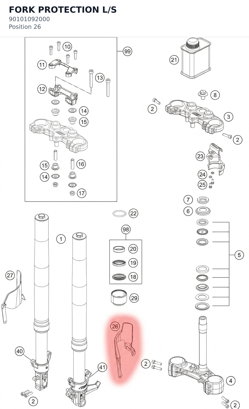 Diagram preview: FORK PROTECTION L/S (90101092000)