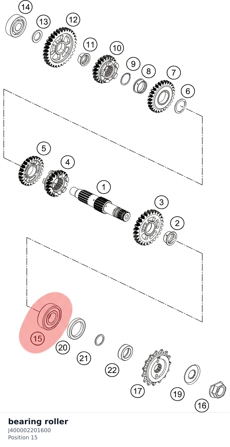 Diagram preview: bearing roller (J400002201600)