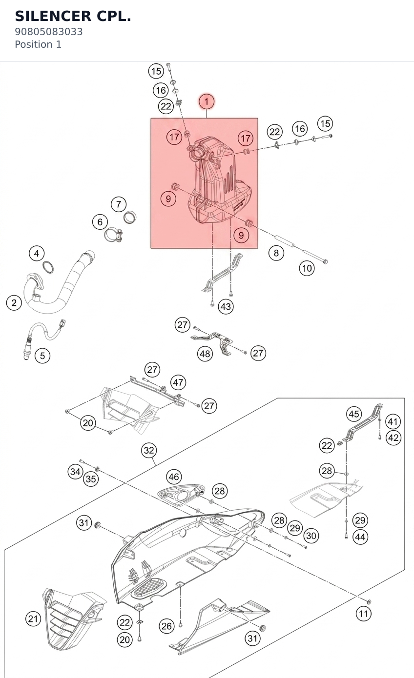 Diagram preview: SILENCER CPL. (90805083033)
