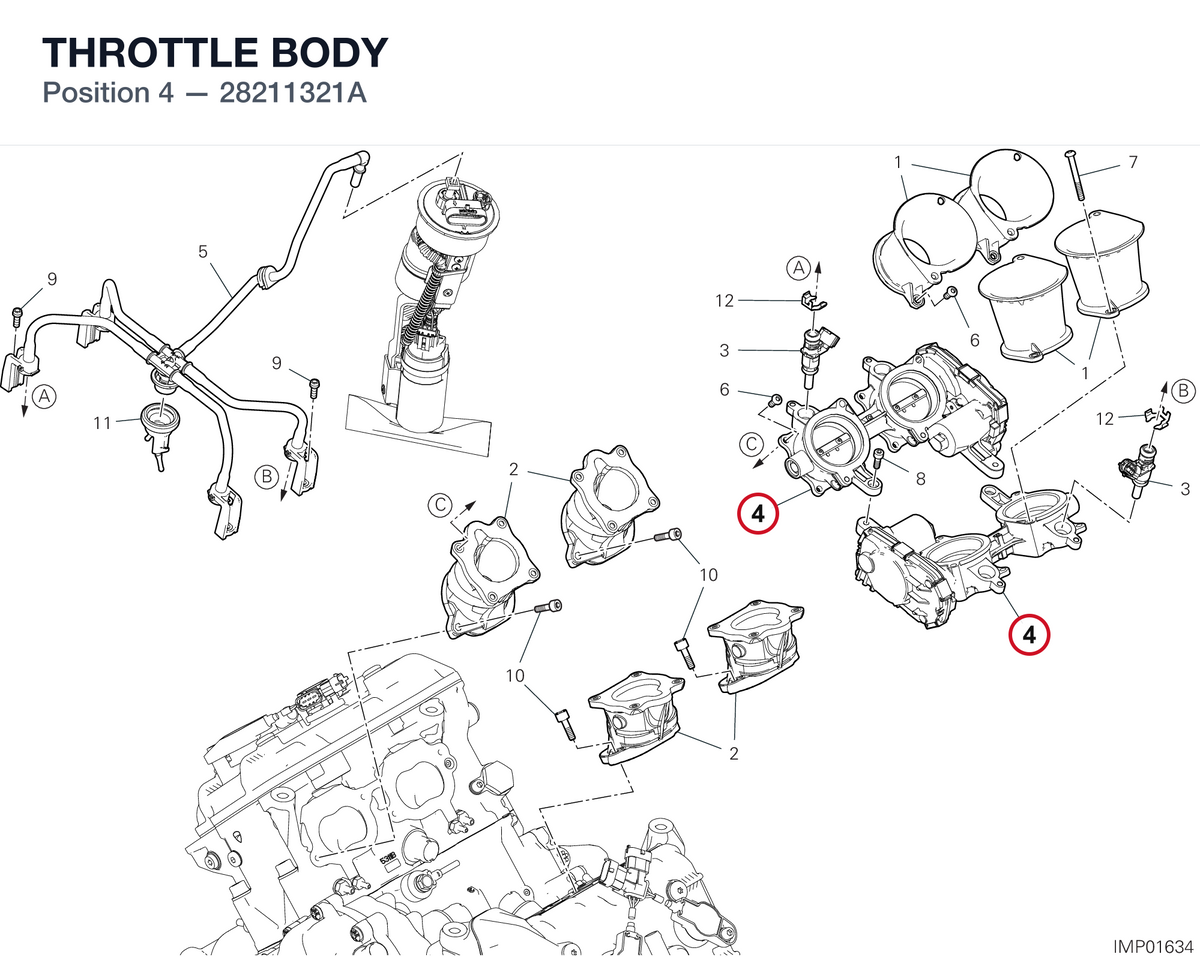 THROTTLE BODY 28211321A diagram position