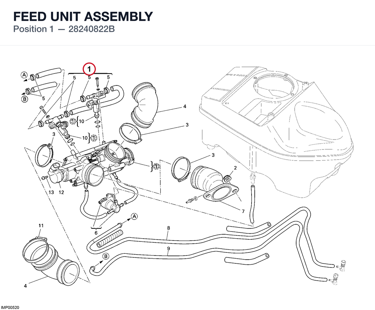 FEED UNIT ASSEMBLY 28240822B diagram position