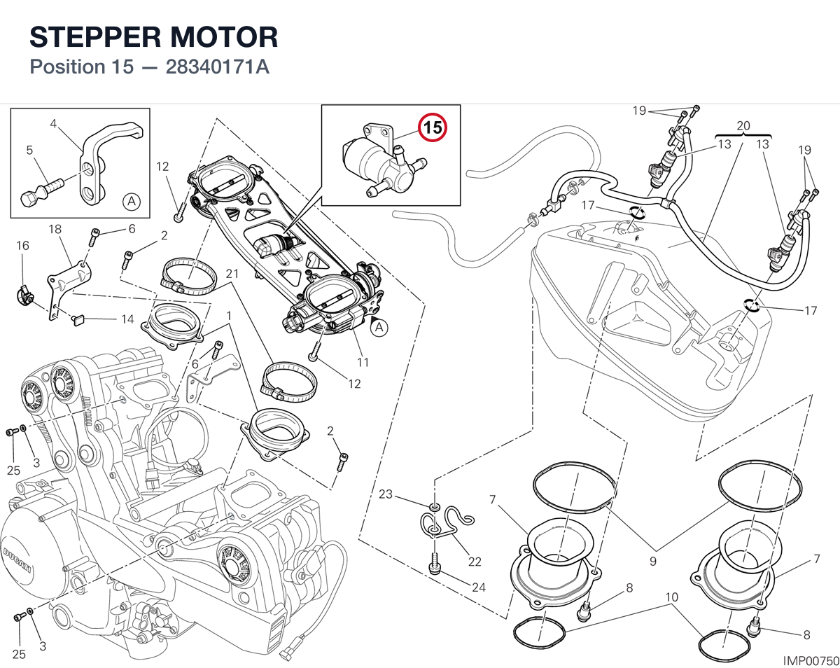 STEPPER MOTOR 28340171A diagram position