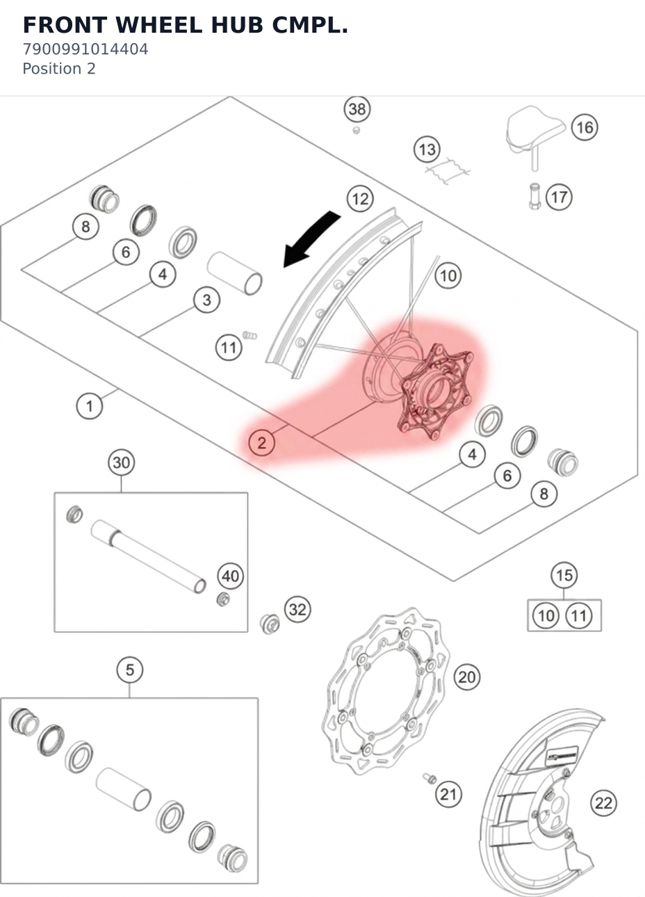 Diagram preview: FRONT WHEEL HUB CMPL. (7900991014404)