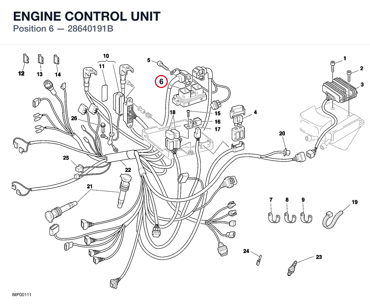 ENGINE CONTROL UNIT 28640191B diagram position