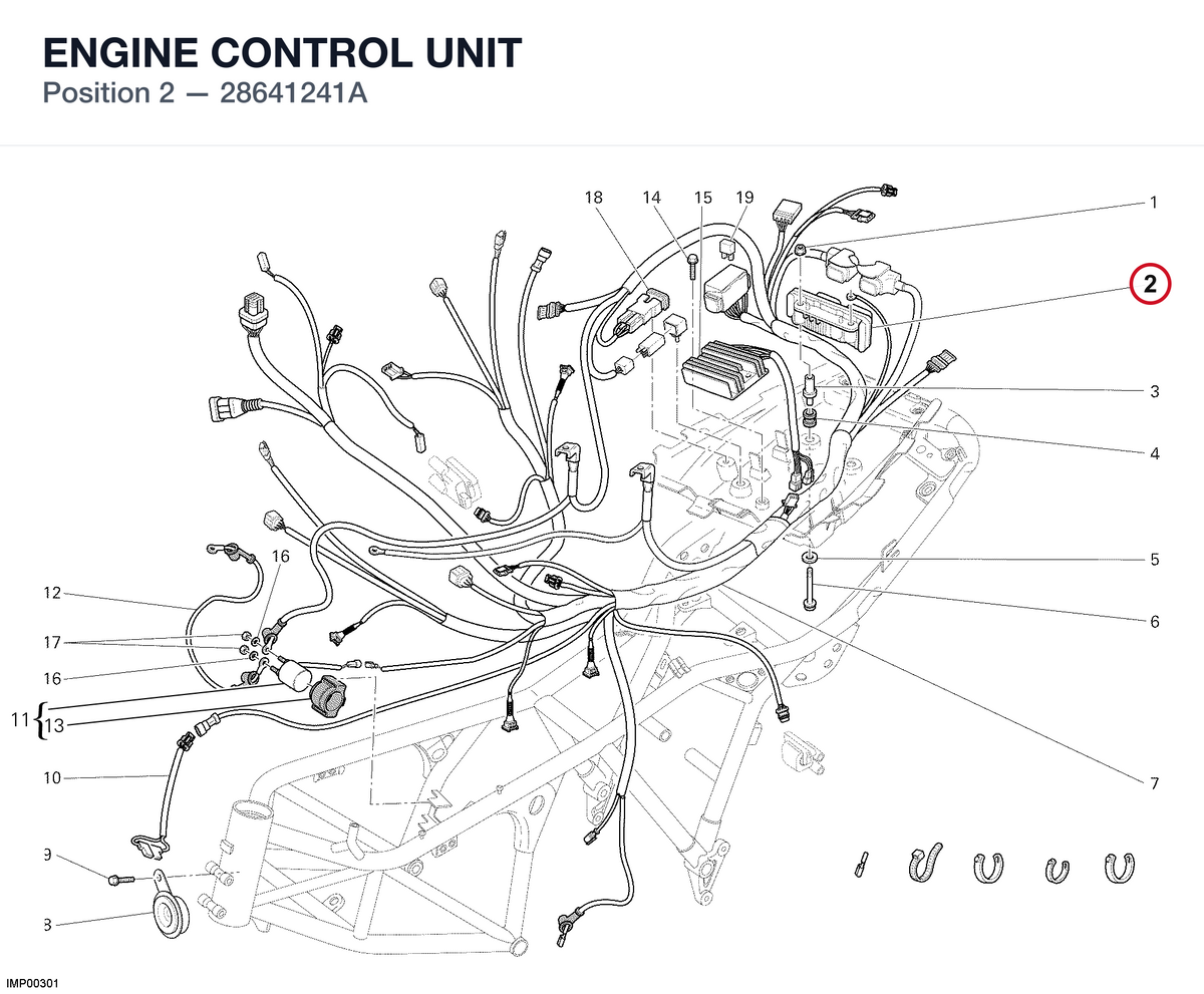 ENGINE CONTROL UNIT 28641241A diagram position