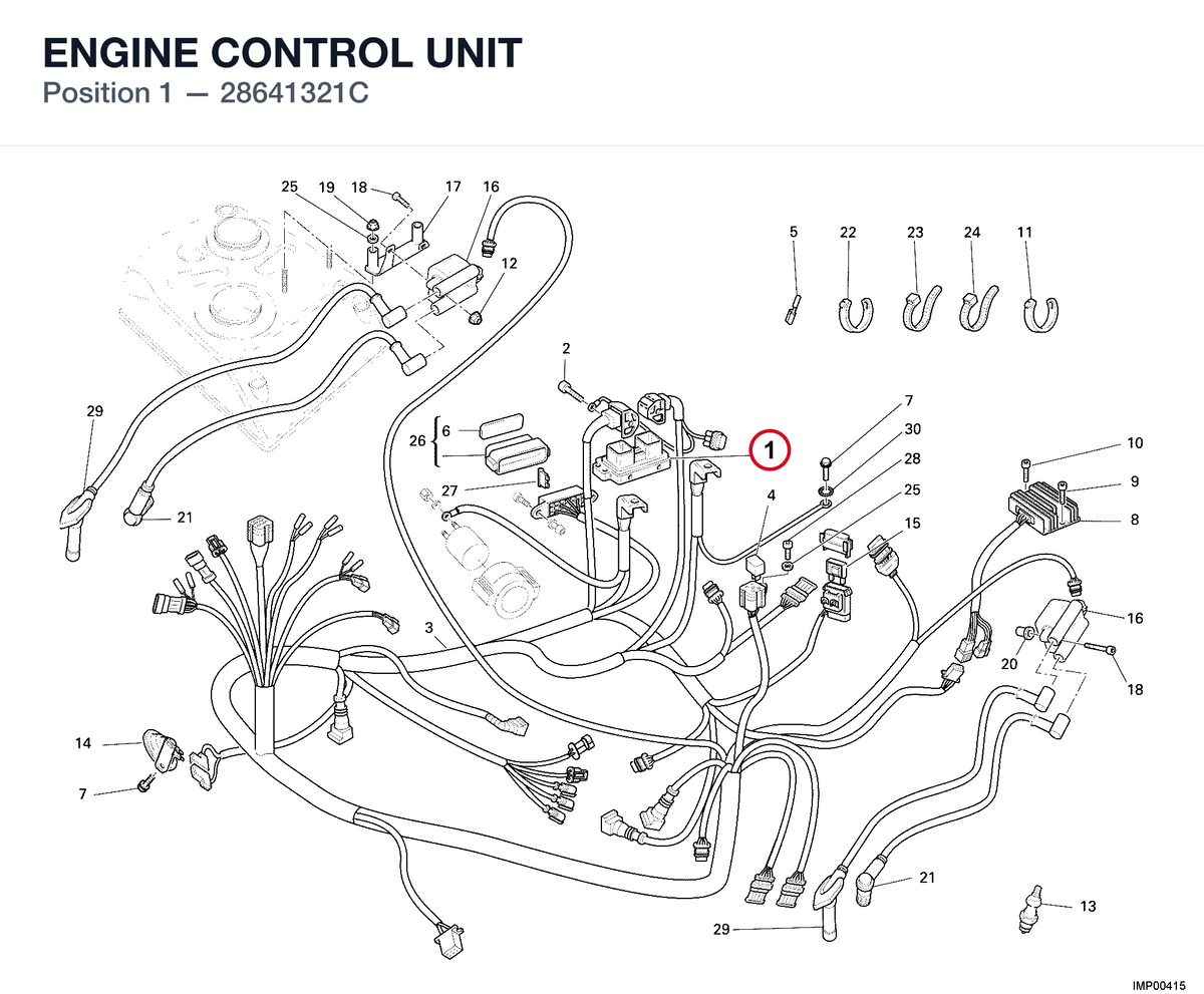 ENGINE CONTROL UNIT 28641321C diagram position